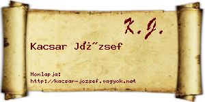 Kacsar József névjegykártya